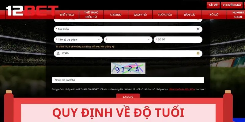 Quy định rõ ràng về mức tuổi tham gia cá cược